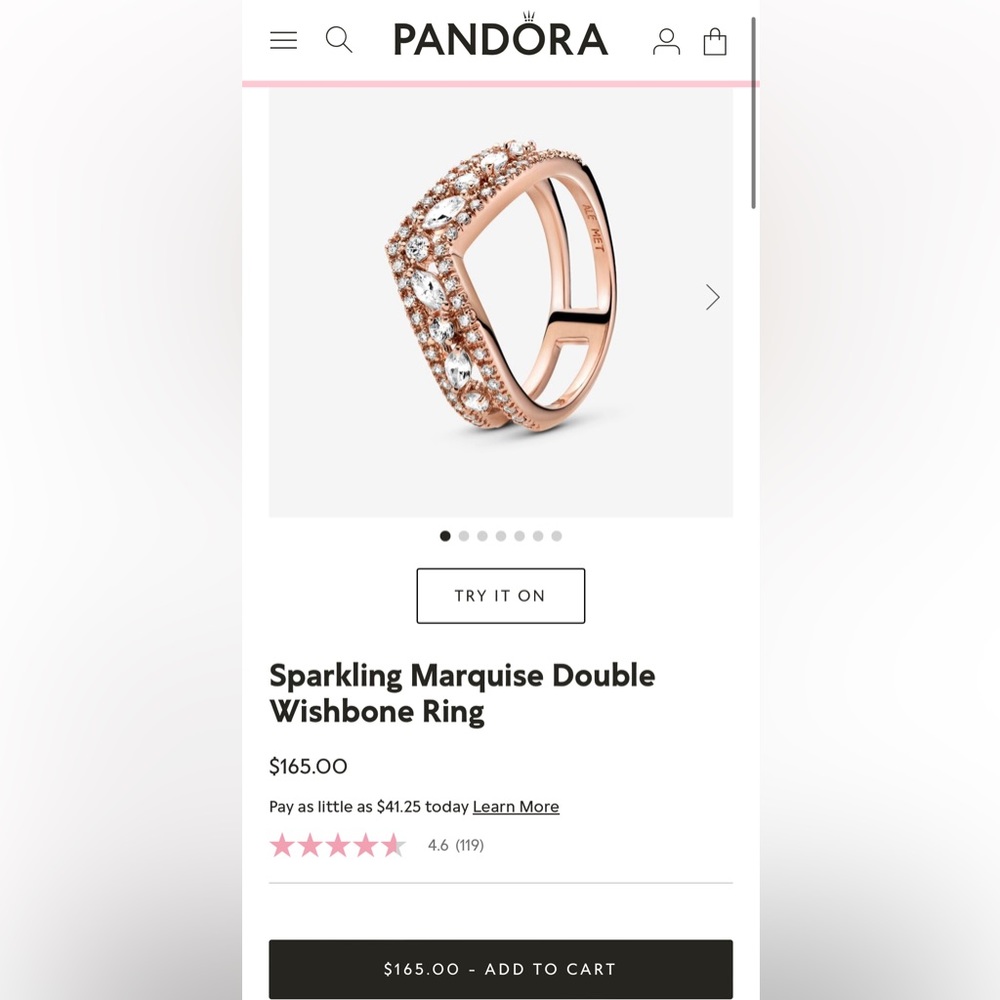 Pandora Double Wishbone Ring